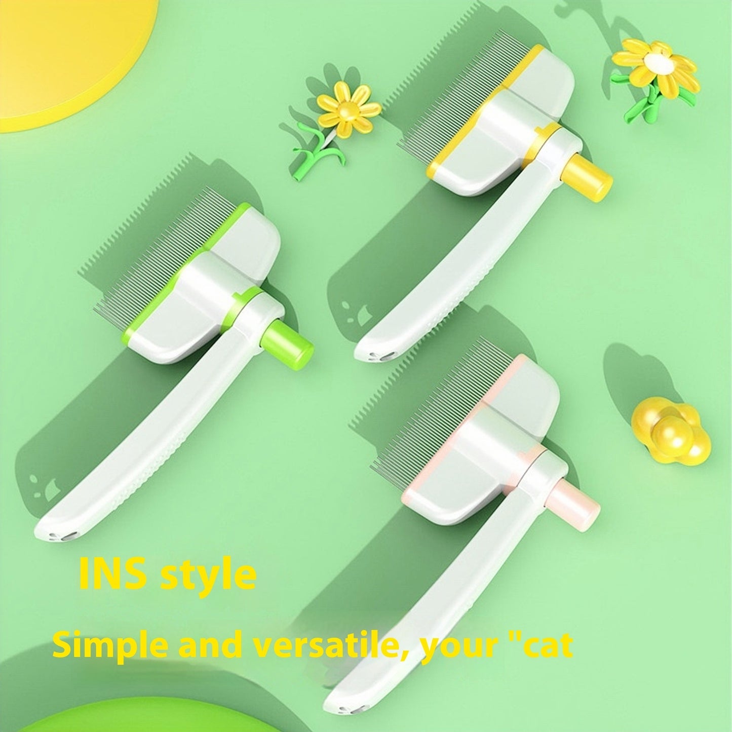 Cat Comb Tie Removal Floating Hair Magic Long Hair Pet Self-Cleaning Row Dog Cat Comb Grooming Supplies Flea Removal Brush Pets Products